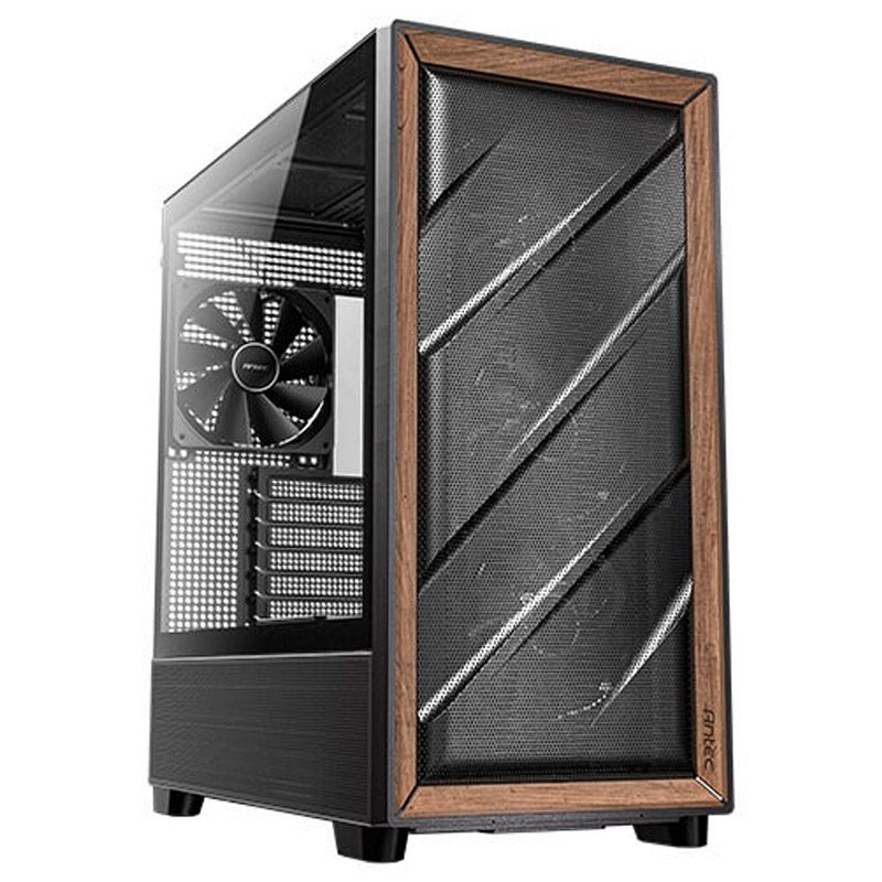 ANTEC Flux midi-ATX okno leseno črno/rjavo gaming ohišje