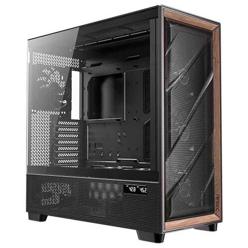 ANTEC Flux PRO Full Tower okno leseno črno/rjavo gaming ohišje