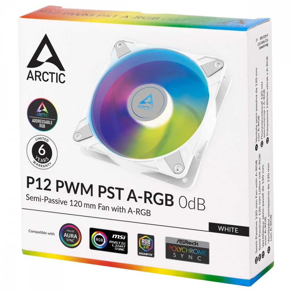 ARCTIC P12 PWM PST A-RGB 120mm 4-pin ventilator, bel