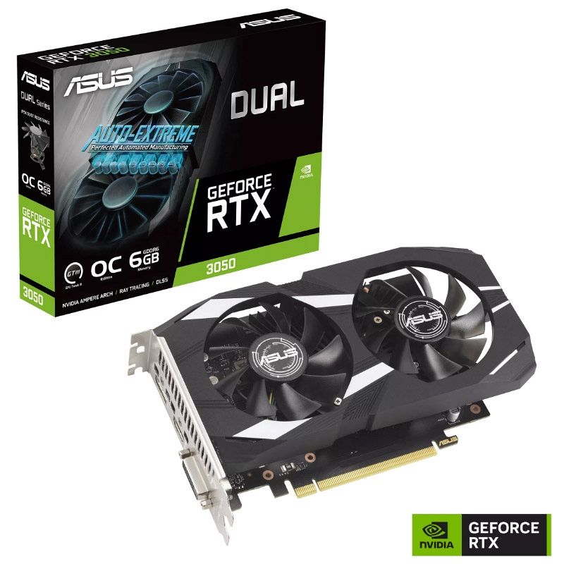 ASUS Dual GeForce RTX 3050 OC 6GB GDDR6 (90YV0K60-M0NA00) grafična kartica