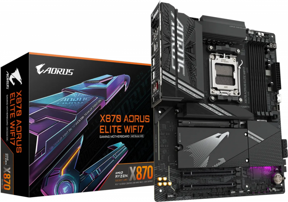 GIGABYTE X870 AORUS ELITE WIFI7, DDR5, SATA3, USB4, DP, 2.5GbE, WiFi 7, AM5 ATX