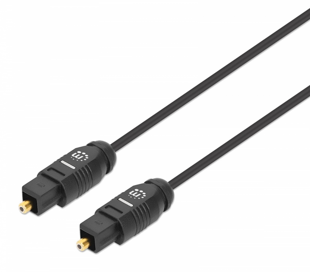 Kabel digitalni optični avdio Toslink MANHATTAN, 2xToslink S/PDIF moški, 1m, črne barve