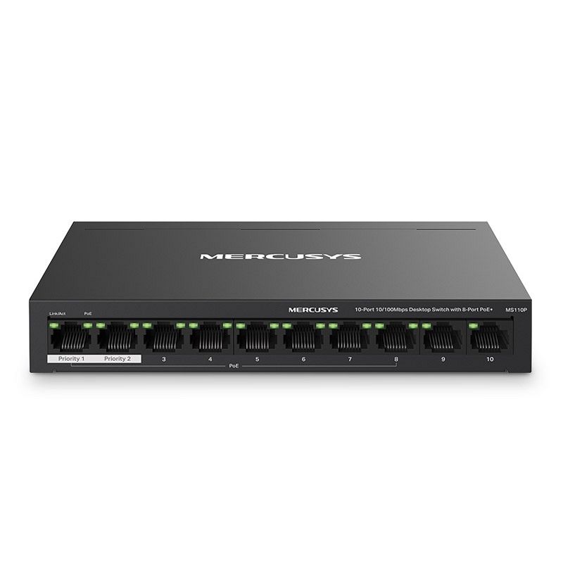 MERCUSYS MS110P 10-port 10/100Mbps 8xPoE 65W mrežno stikalo-switch