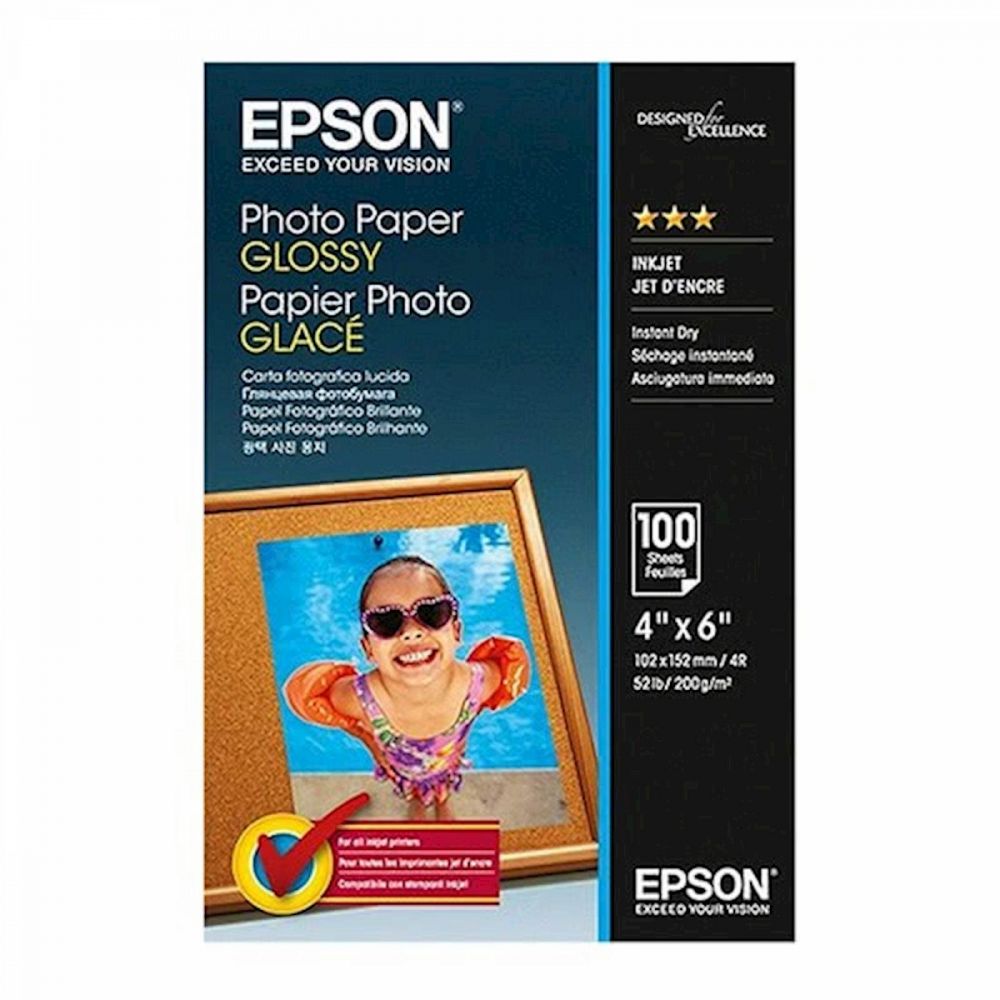 PAPIR EPSON PHOTO GLOSSY 10x15cm, 200g/m2, 100 LISTOV