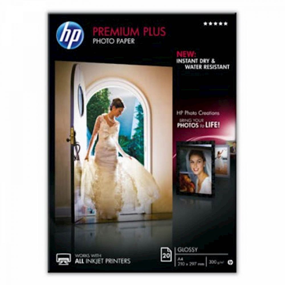 PAPIR HP PREMIUM PLUS GLOSSY PHOTO A4, 210 X 297mm, 20 LISTOV, 300g/m2