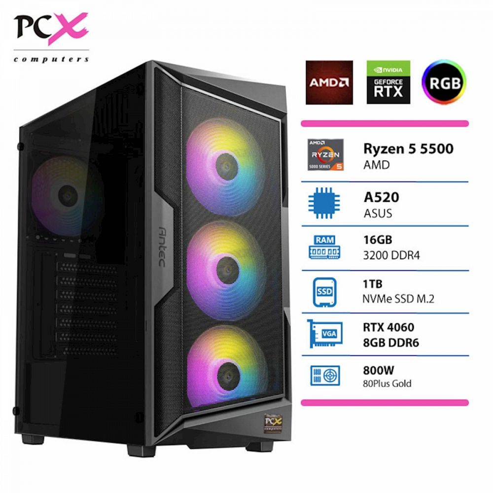 Računalnik PCX Extian R5 5500 16GB 1TB RTX4060