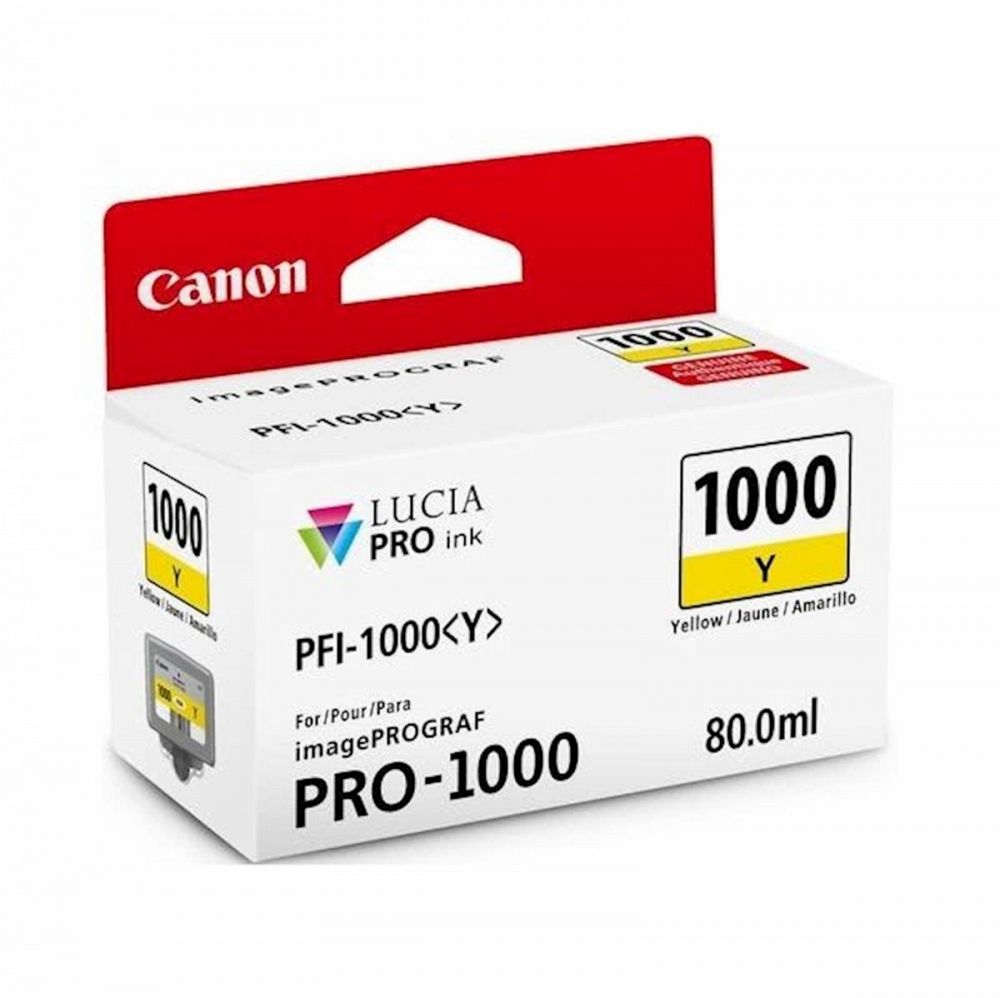 ČRNILO CANON PFI-1000 RUMENA ZA IMAGEPROGRAF PRO-1000, 80 ml