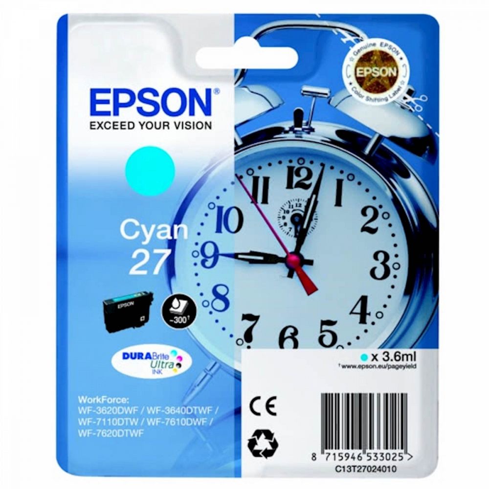 ČRNILO EPSON CYAN 27 ZA WF-7110DTW / WF-7610DWF 3,6ml