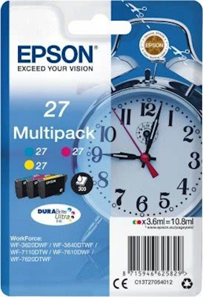 ČRNILO EPSON KOMPLET 27 CYAN, MAGENTA, RUMENA ZA WF-3620DWF / WF-7110DTW / WF-7610DWF 10,8ml