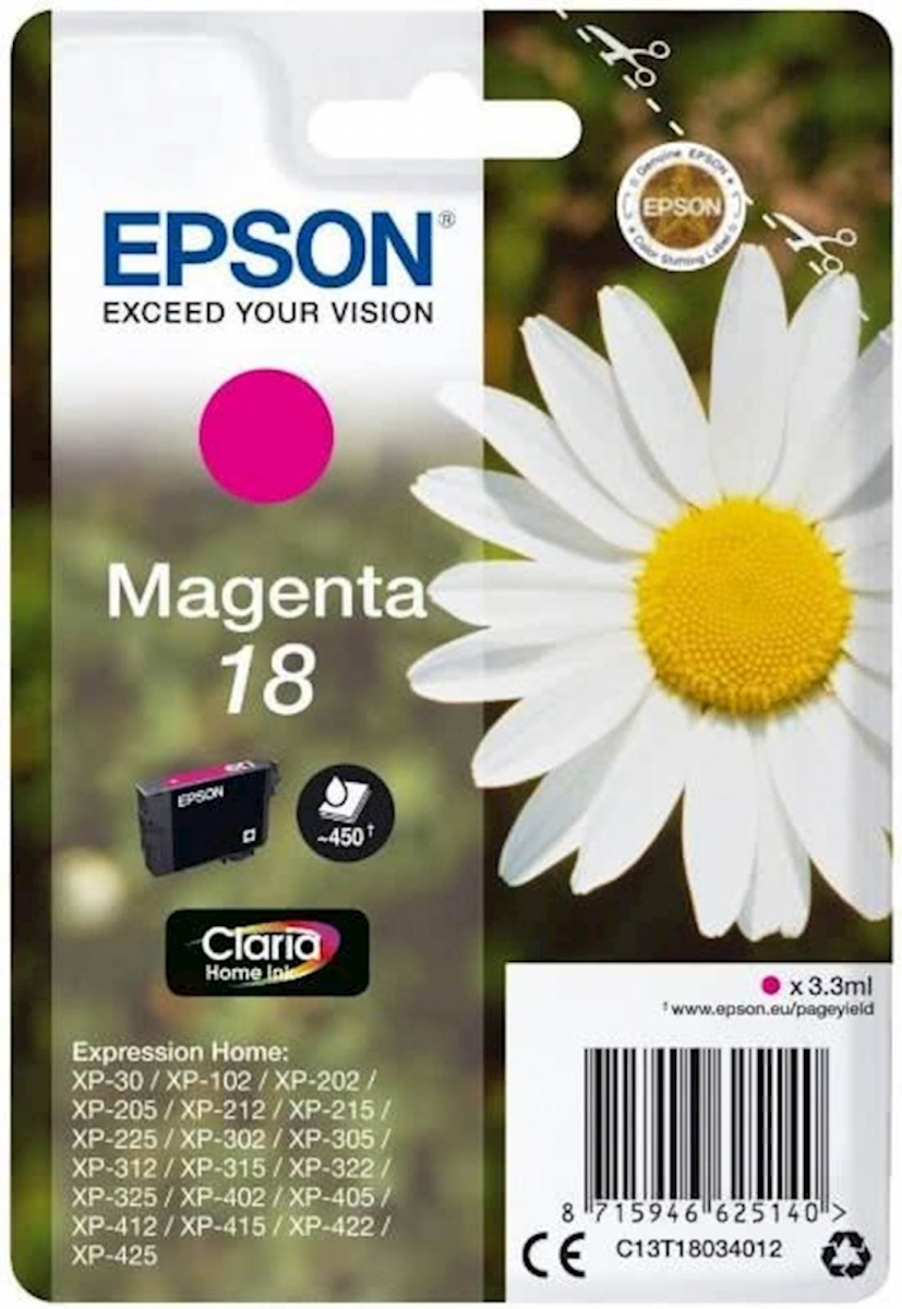 ČRNILO EPSON MAGENTA 18 XP30/102/202/205/302/305/402/405