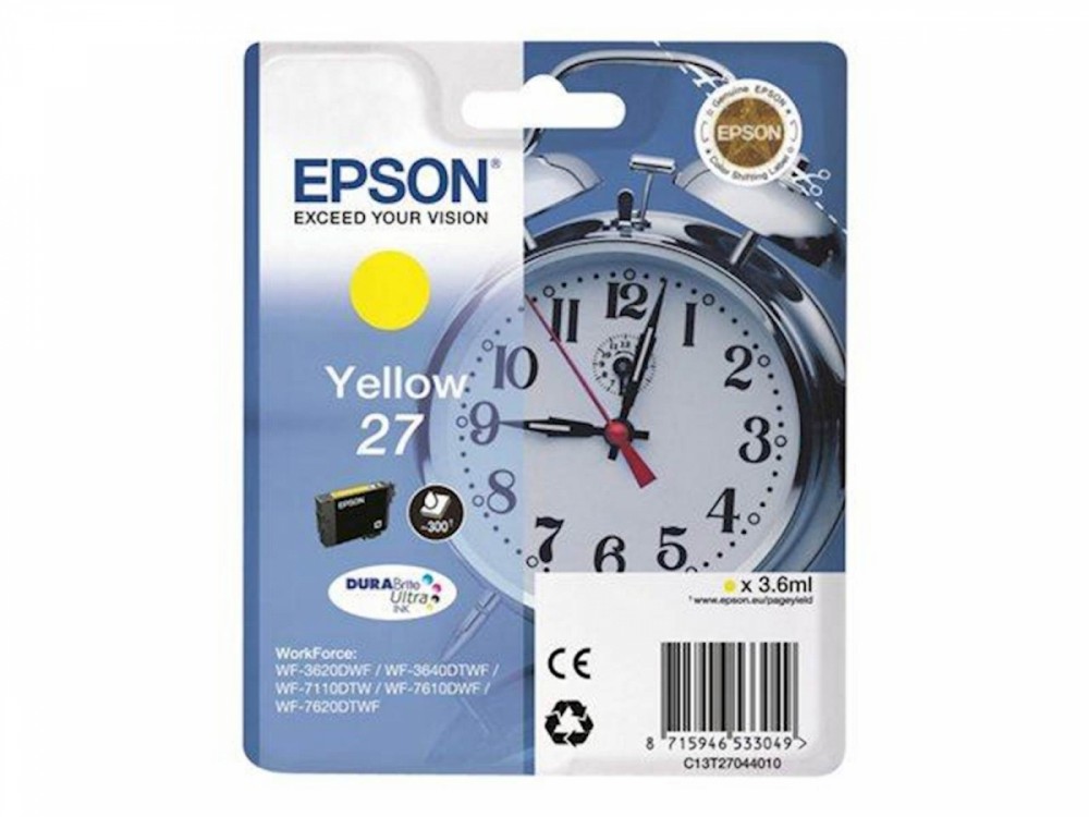 ČRNILO EPSON RUMENA 27 ZA WF-7110DTW / WF-7610DWF 3,6ml