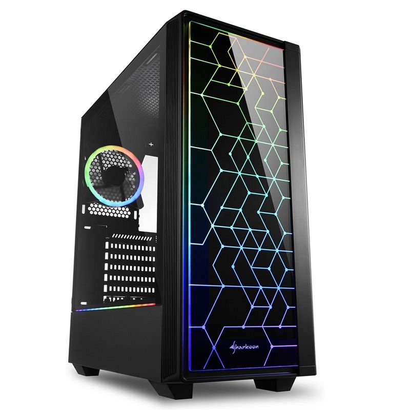 SHARKOON RGB LIT 100 midiATX okno črno ohišje