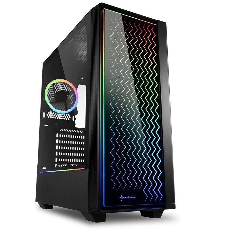 SHARKOON RGB LIT 200 midiATX okno črno ohišje