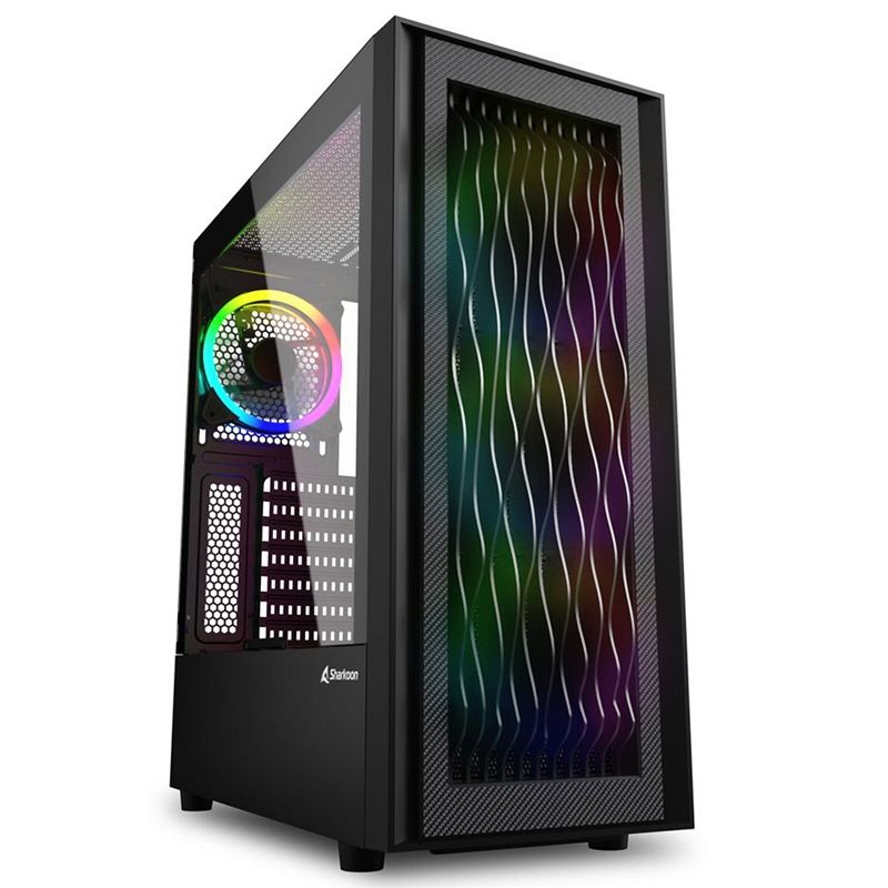 SHARKOON RGB WAVE midiATX okno gaming črno ohišje