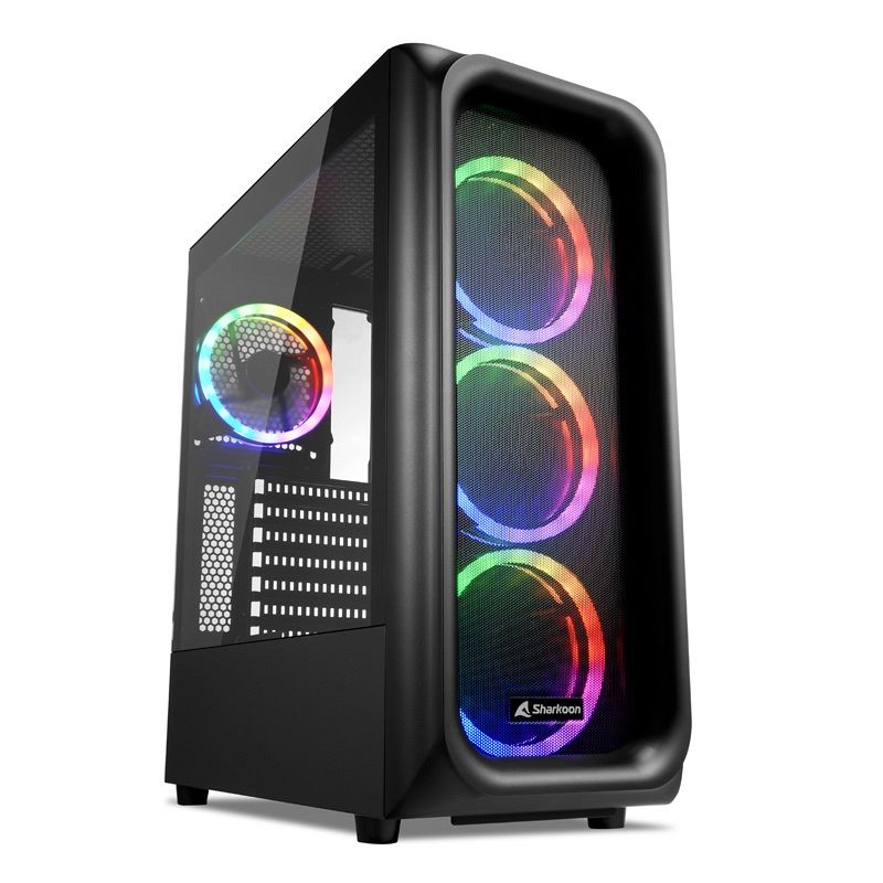 SHARKOON TK5M RGB ATX okno gaming črno ohišje