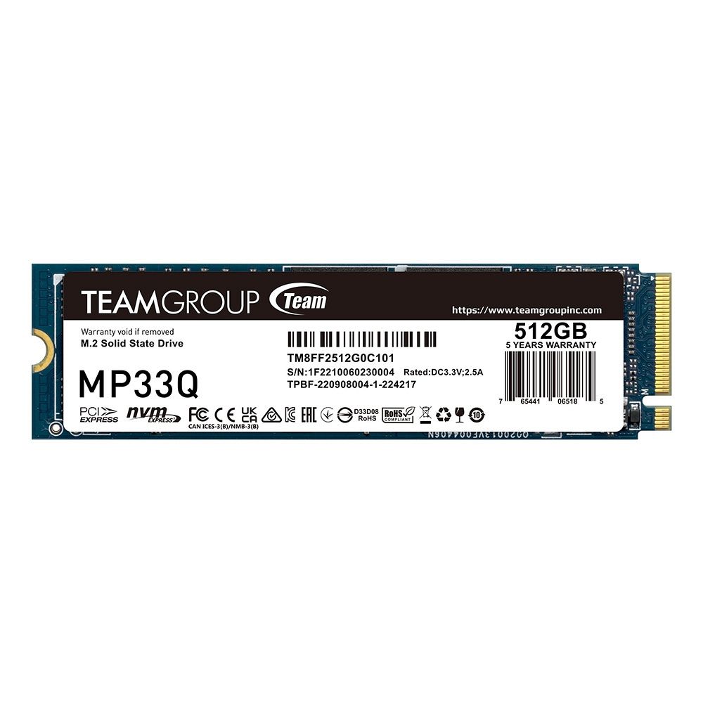 Teamgroup 512GB M.2 NVMe Gen3x4 SSD MP33Q 3D QLC 2280