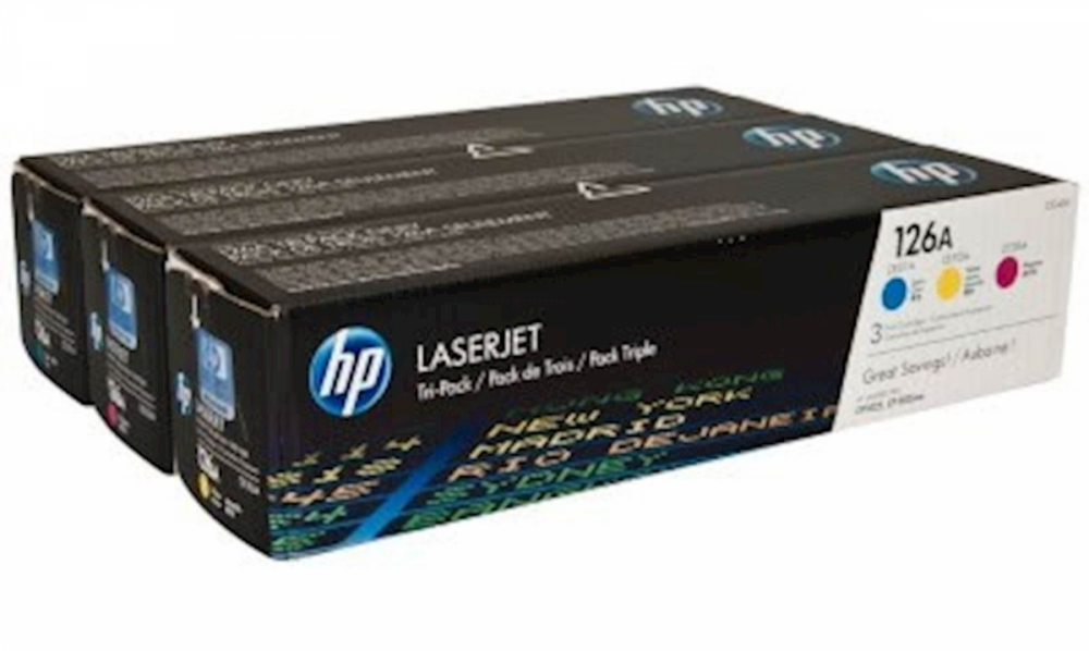 TONER HP 126A BARVNI CYAN, MAGENTA, RUMEN TRI PACK 3X 1.000 STRANI