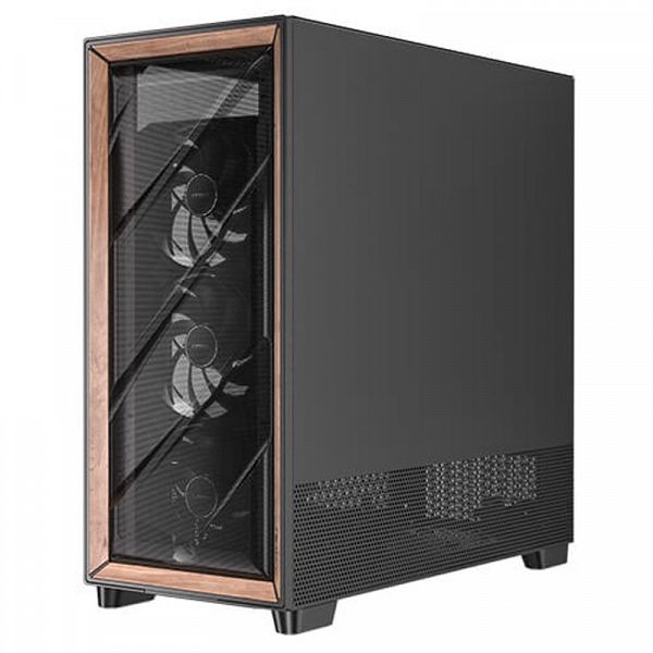 ANTEC Flux PRO Full Tower okno leseno črno/rjavo gaming ohišje