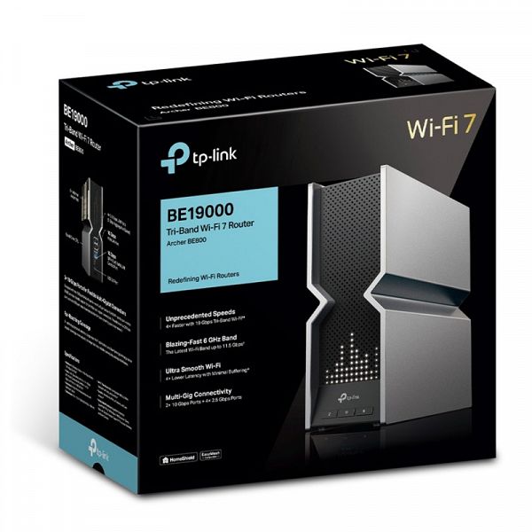 TP-LINK Archer BE800 BE19000 Tri-Band Wi-Fi 7 19Gbps brezžični VPN usmerjevalnik-router / dostopna točka