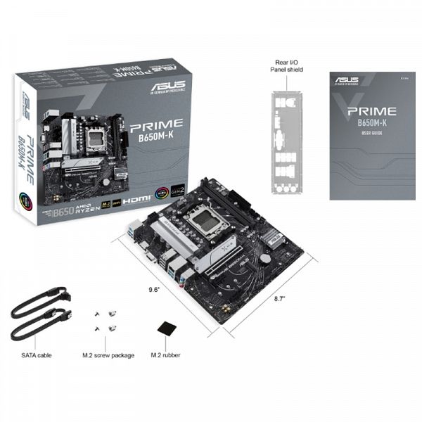 ASUS Prime B650M-K AM5 USB3.2 DDR5 ARGB mATX osnovna plošča