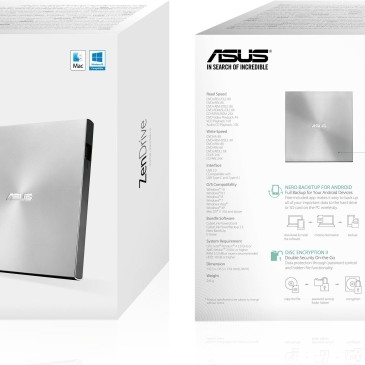 ASUS SDRW-08U9M-U DVD+/-RW 8X USB Type-C ultra slim zunanji zapisovalnik