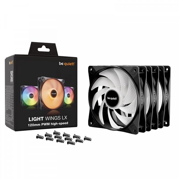 BE QUIET! LIGHT WINGS LX High Speed (BL124) RGB 120mm 4-pin PWM 3x ventilator