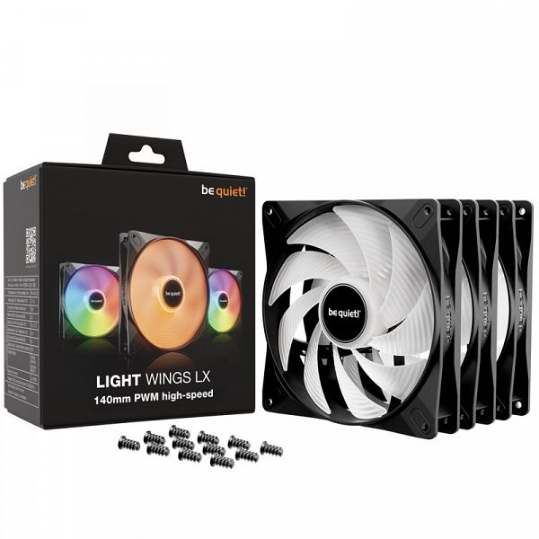 BE QUIET! LIGHT WINGS LX High Speed (BL130) RGB 140mm 4-pin PWM 3x ventilator