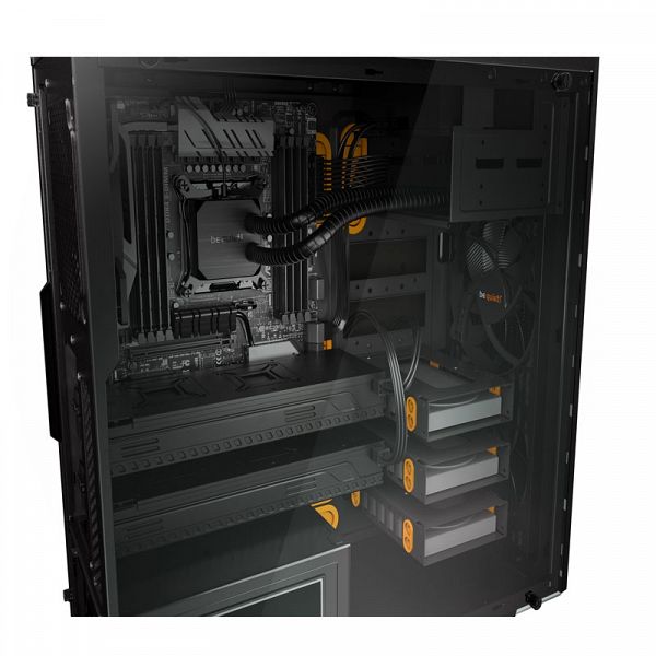 BE QUIET! PURE BASE 600 (BGW20) midiATX okno črno/oranžno ohišje