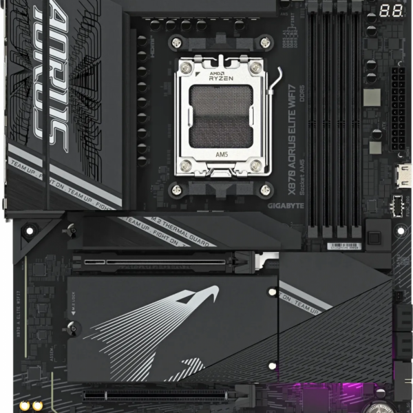 GIGABYTE X870 AORUS ELITE WIFI7, DDR5, SATA3, USB4, DP, 2.5GbE, WiFi 7, AM5 ATX