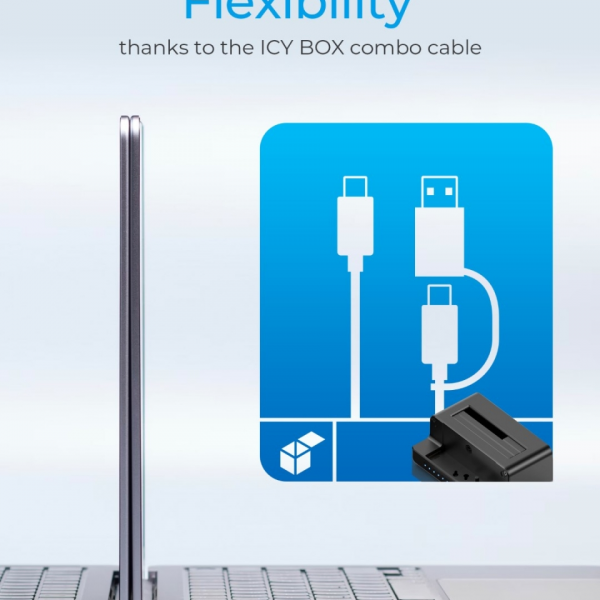 Icybox  IB-2914MSCL-C31 priklopna postaja in kloniranje za M.2 NVMe SSD & 2,5''/3,5'' SATA SSD/HDD