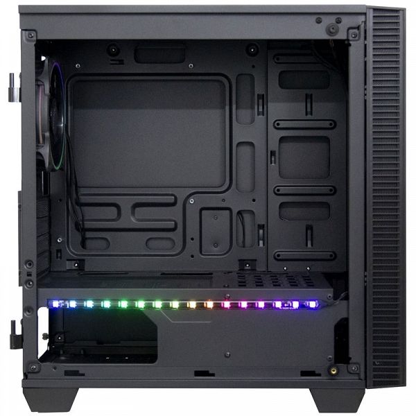 INTER-TECH X-608 Infinity microATX RGB gaming okno črno ohišje