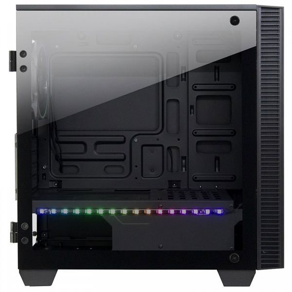 INTER-TECH X-608 Infinity microATX RGB gaming okno črno ohišje