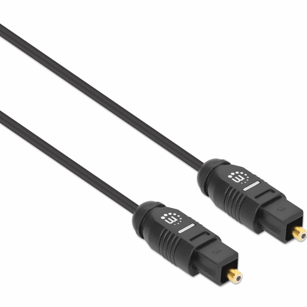 Kabel digitalni optični avdio Toslink MANHATTAN, 2xToslink S/PDIF moški, 1m, črne barve