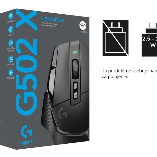 Logitech G502 X LIGHTSPEED brezžična gaming miška