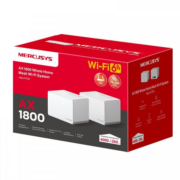 MERCUSYS Halo Mesh H70X AX1800 2-pack WiFi6 usmerjevalnik - router