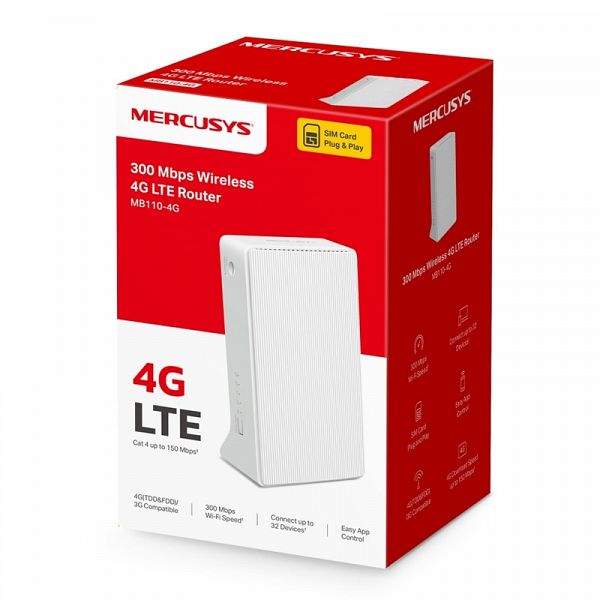 MERCUSYS MB110-4G N300 4G LTE SIM brezžični usmerjevalnik-router