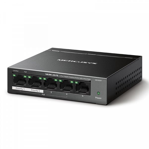 MERCUSYS MS105GP 5-port Gigabit 4xPoE+ 65W mrežno stikalo-switch