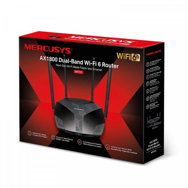 MERCUSYS WLAN MR70X AX1800 WiFi6 brezžični usmerjevalnik 