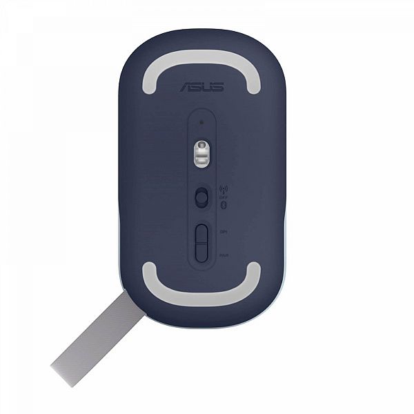 Miška ASUS Marshmallow Mouse MD100 brezžična, tiha, set barv Quiet Blue in Solar Blue