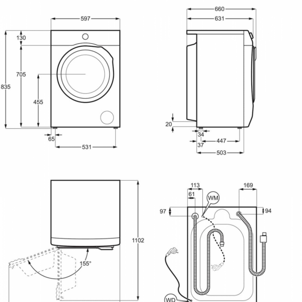 Pralno sušilni stroj Electrolux EW8W4402QE, 11+7 kg, WiFi, inverter motor