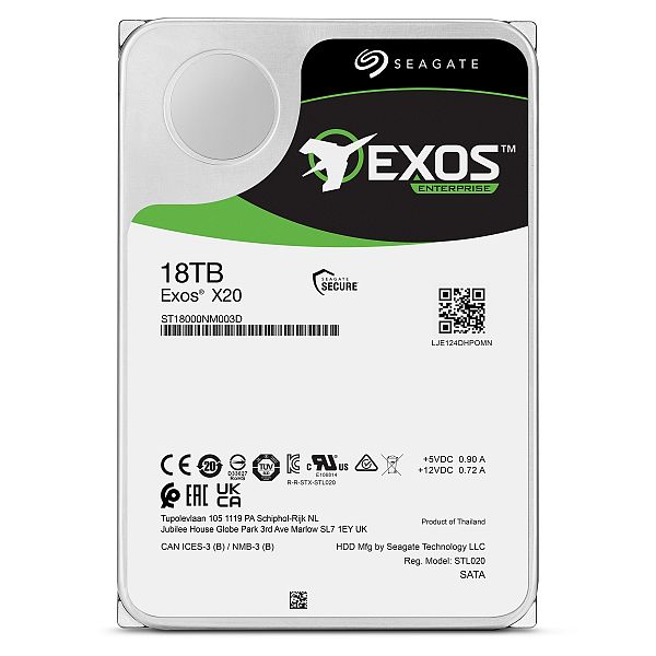 SEAGATE 18TB Exos X20 256MB cache, 7200 obratov He