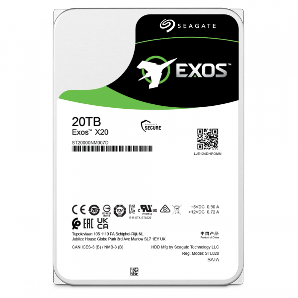 SEAGATE 20TB Exos X20 256MB cache, 7200 obratov