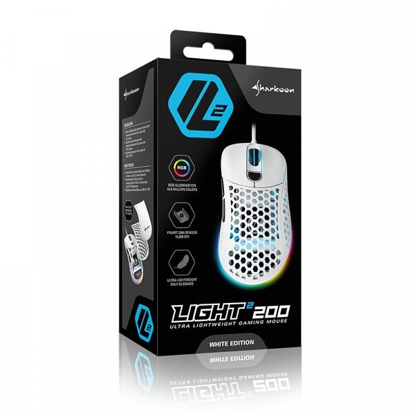 SHARKOON LIGHT² 200 USB optična gaming bela miška