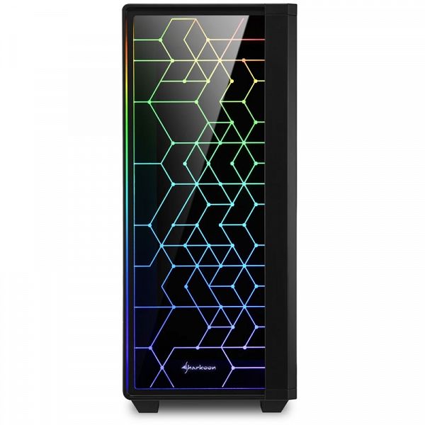 SHARKOON RGB LIT 100 midiATX okno črno ohišje