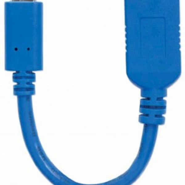 Adapter SuperSpeed USB C/USB A MANHATTAN, moški/ženski, USB 3.2 Gen 1, 15cm, modre barve