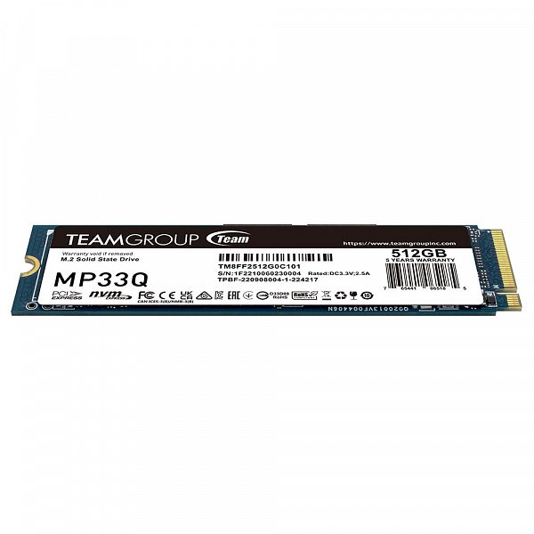 Teamgroup 512GB M.2 NVMe Gen3x4 SSD MP33Q 3D QLC 2280