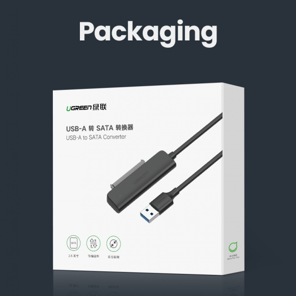 Ugreen adapter HDD SSD 2.5'' SATA III 3.0 - USB 3.2 Gen 1 (USB 5 Gbps)