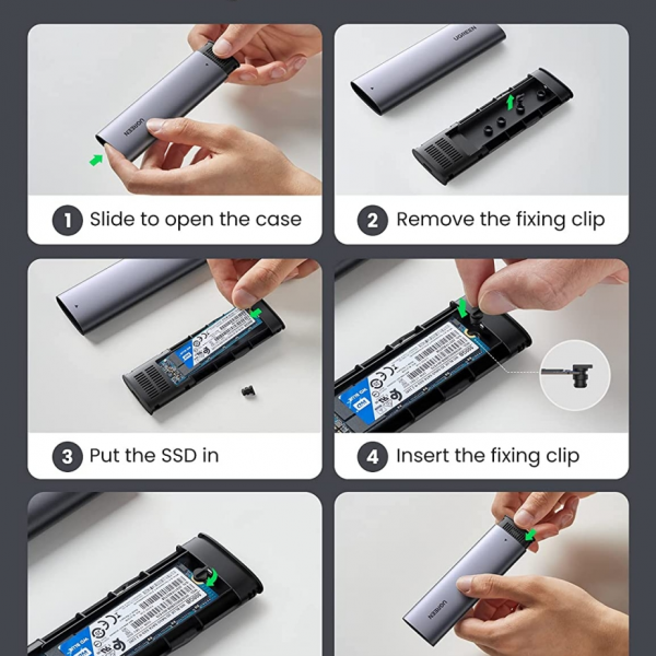 Ugreen M.2 SATA SSD USB 3.1 Gen2  zunanje aluminijasto ohišje