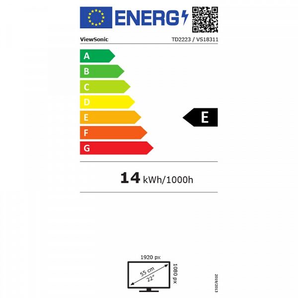 VIEWSONIC TD2223 54,61cm (21,5