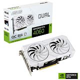 ASUS Dual GeForce RTX 4060 OC 8GB EVO GDDR6 (DUAL-RTX4060-O8G-EVO-WHITE) bela gaming grafična kartica